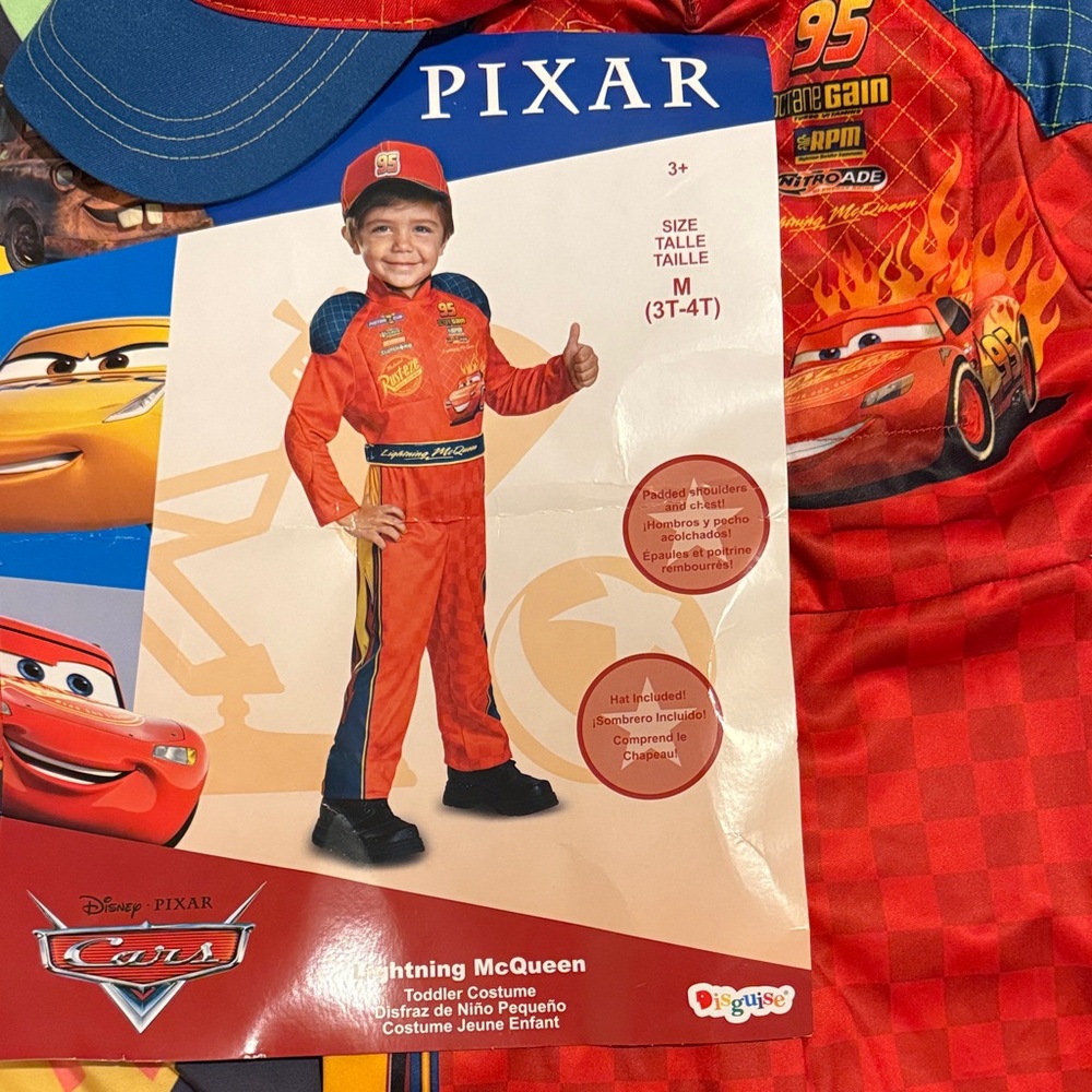 Disney Pixar Cars Lightning McQueen Toddler Costume 3T-4T